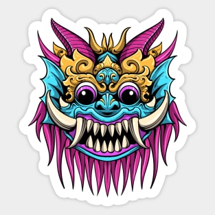 Scary Monster Balinese Mask Sticker